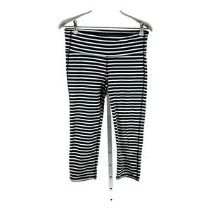 Athleta | M Medium Black & White Stripe Leggings